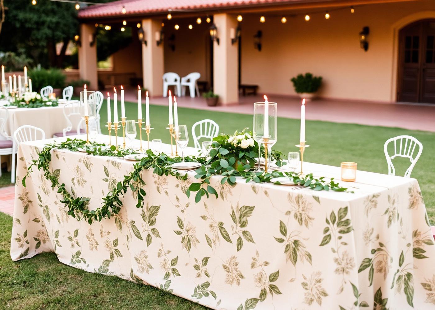 Mesa de banquete con mantel Punto Mesa